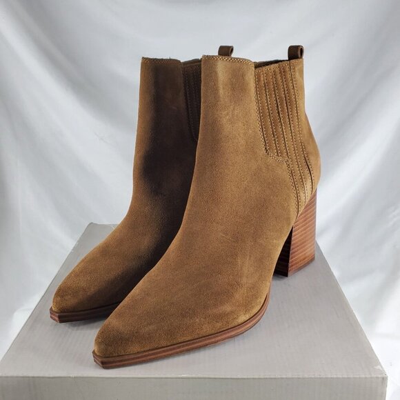 Marc Fisher Women's Dark Brown Bootie Matter Block Heel Pointed Toe Size 11 M - Picture 8 of 14